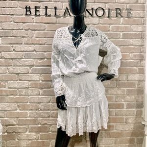 White cotton embroidered dress brand new with tags on it from Bella Noire